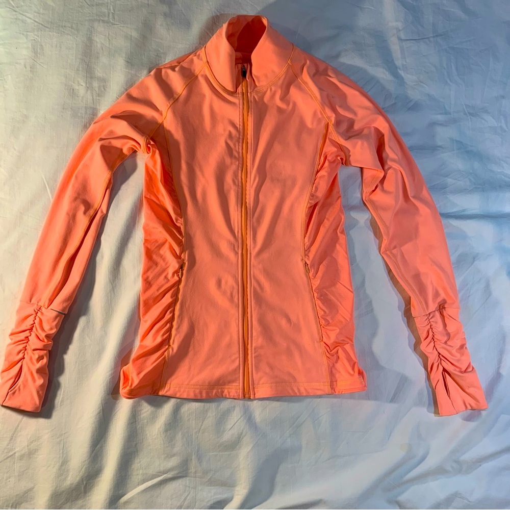 Victoria’s Secret Bright Peach Yoga Golf Zip Up Jacket Size Medium